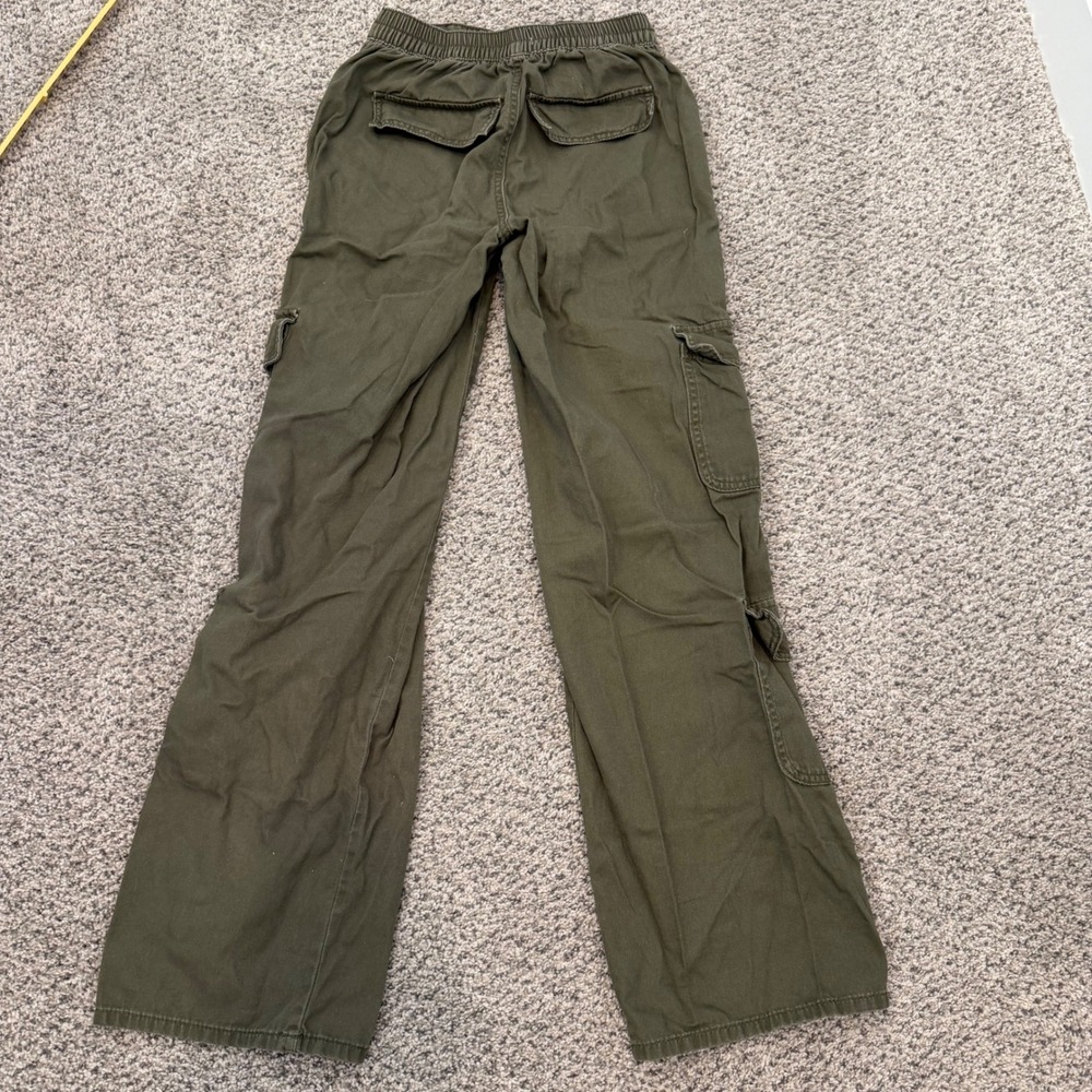 Love Fire Women‎ Olive Green Wide Leg Cargo Pants High Waisted D-Ring Size 0